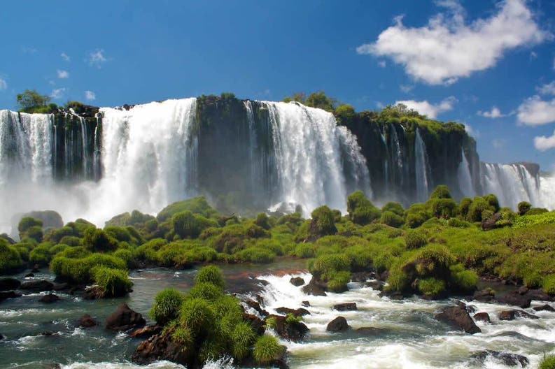 View of the Iguassu Falls in Argentina