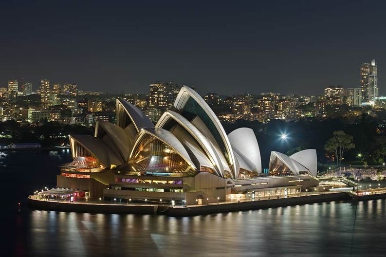 Il teatro dell'opera icona della città di Sydney in Australi