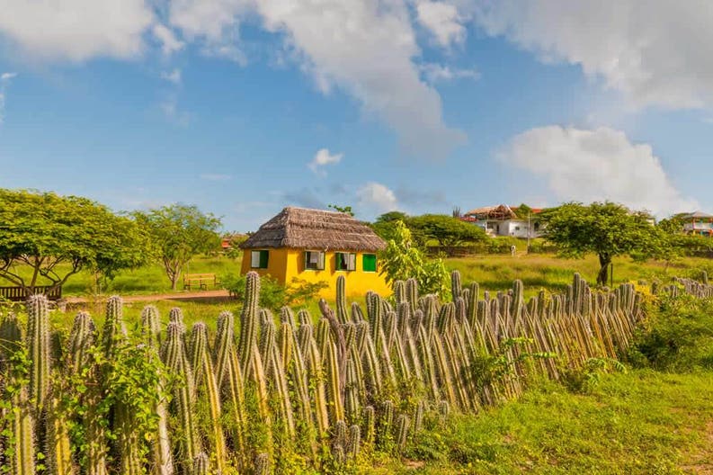 Typical house and landscape on Bonaire
