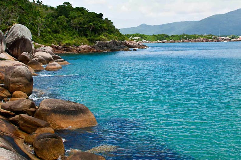 View of the sea in Florianopolis in Brazil