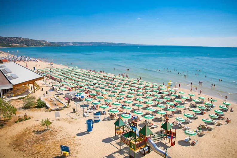 La spiaggia di Golden Sands in Bulgaria