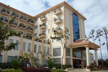 External view of the Hotel Stung Sangke in Battambang in Cambodia