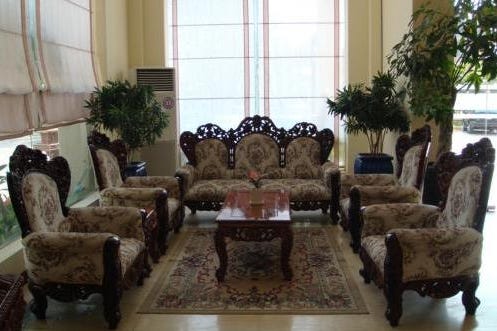 Lobby of the Hotel Stung Sangke in Battambang in Cambodia