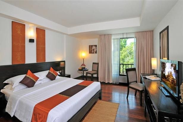Bedroom of the Tara Angkor in Siem Reap in Cambodia