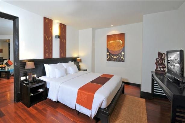 Bedroom of the Tara Angkor in Siem Reap in Cambodia