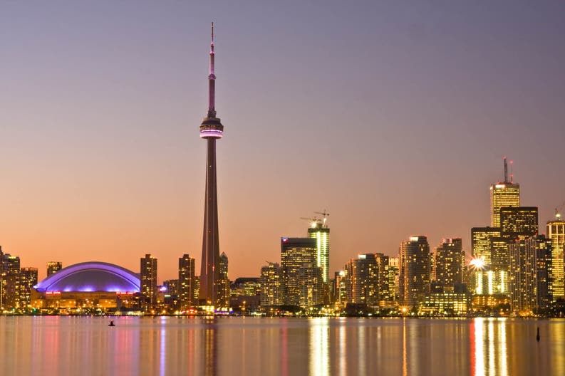the view of the city Toronto in Canada