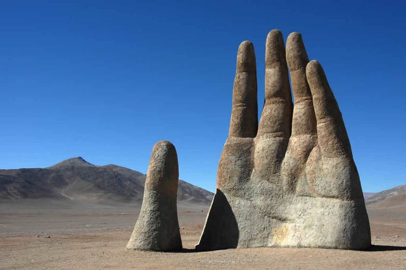 The Hand in the desert of Atacama in CHile
