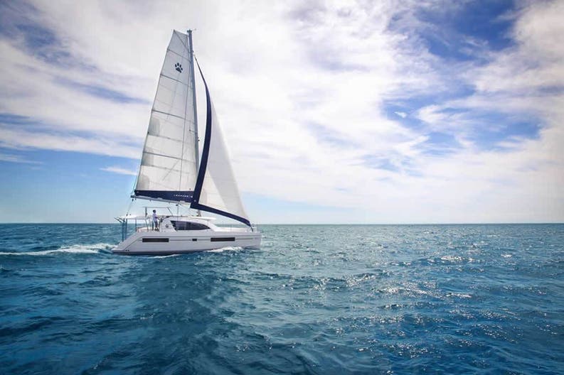 View of a sailing boat Leopard 40