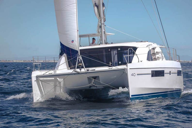 View of a sailing boat Leopard 40