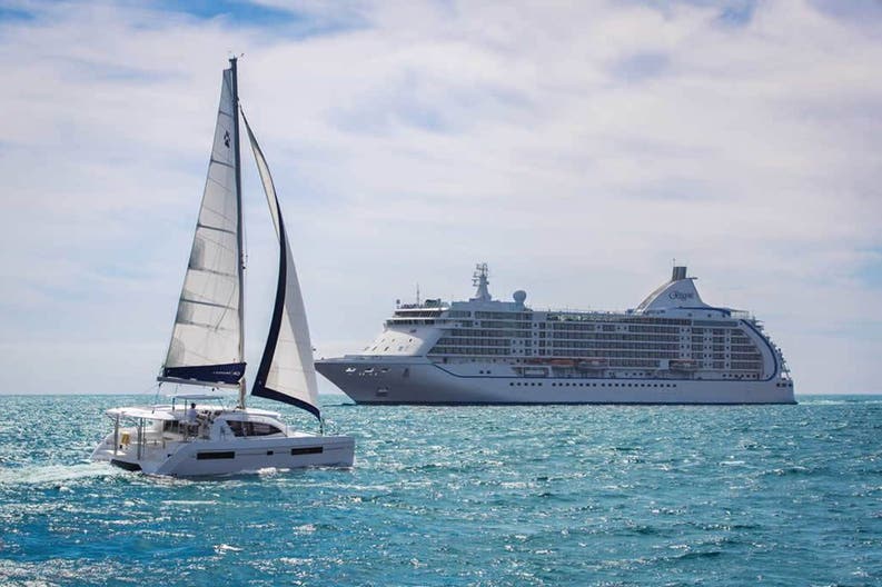 View of a sailing boat Leopard 40