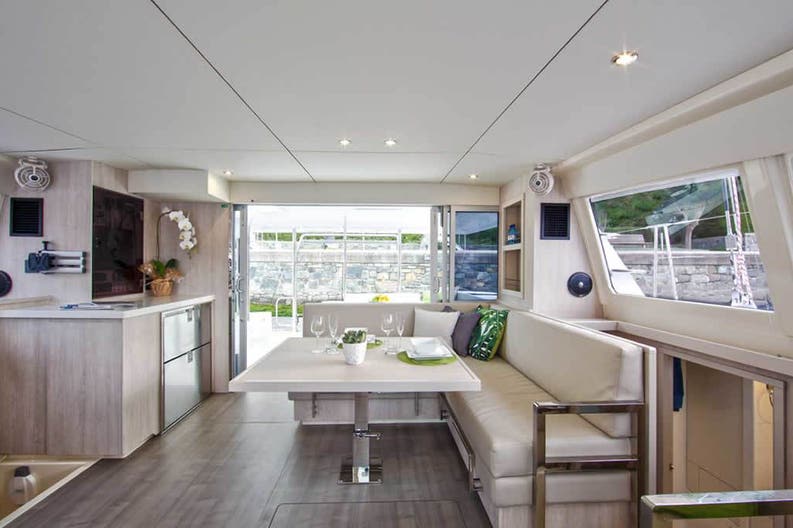 Interiors of a sailing boat Leopard 40