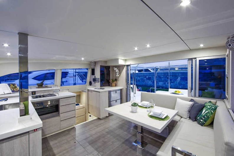 Interiors of a sailing boat Leopard 40
