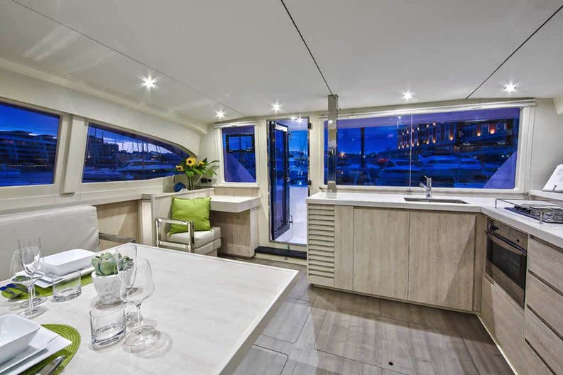 Interiors of a sailing boat Leopard 40