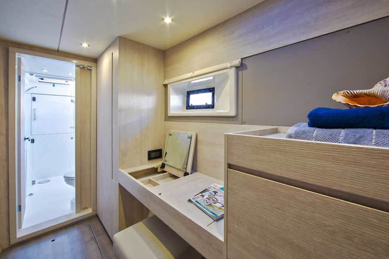 Interiors of a sailing boat Leopard 40