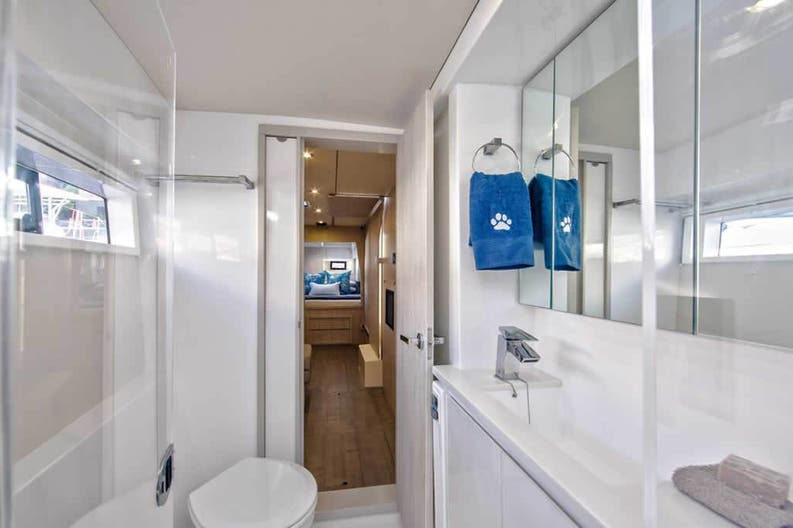 Interiors of a sailing boat Leopard 40