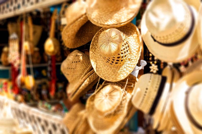 Hats in a Cuban market