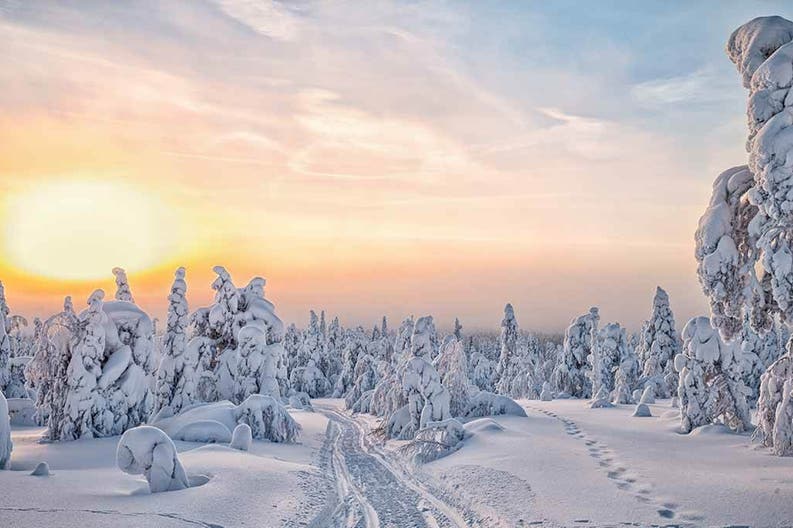 Paesaggio innevato in Finalndia