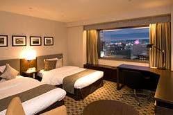 Bedroom of the Keio Plaza Hotel in Sapporo in Japan