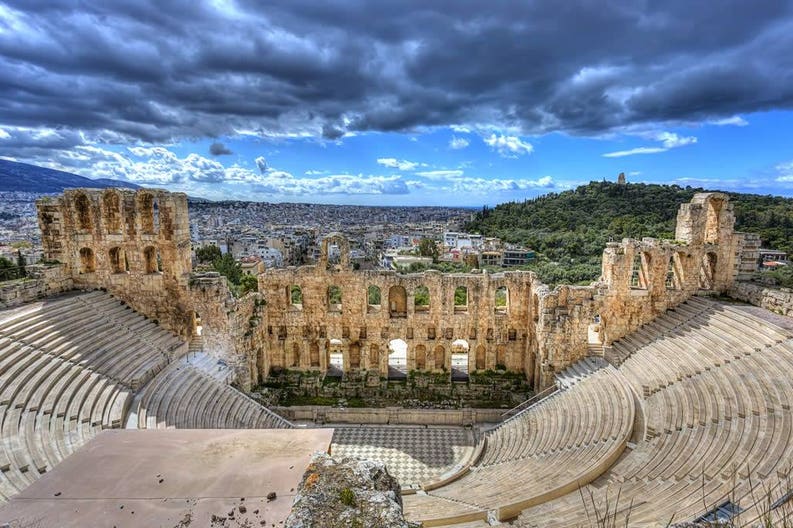 Greece Athens amphitheatre Amphitheatre of Athens in Greece