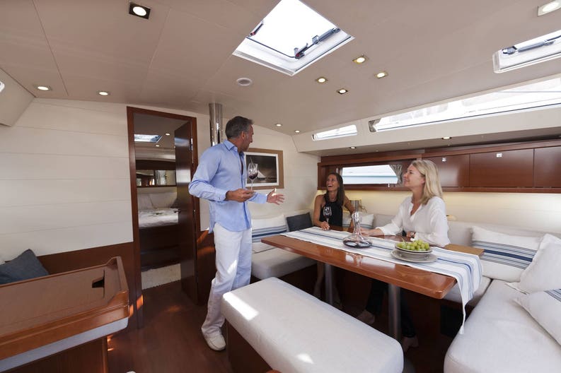 Sailing boat Oceanis 45 interior Interior view of the Sailing boat Oceanis 45