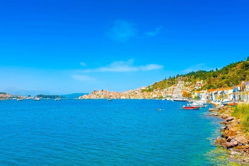 Greece Poros sea Sea of Poros in Greece