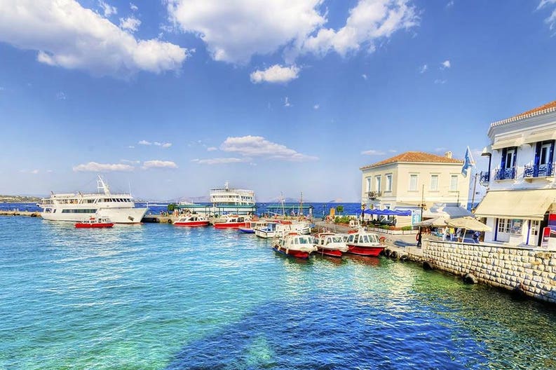 Greece Spetses sea Sea of Spetses in Greece