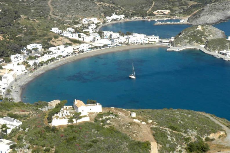 Greece sea glimpse Glimpse of the crystal-clear sea in Greece