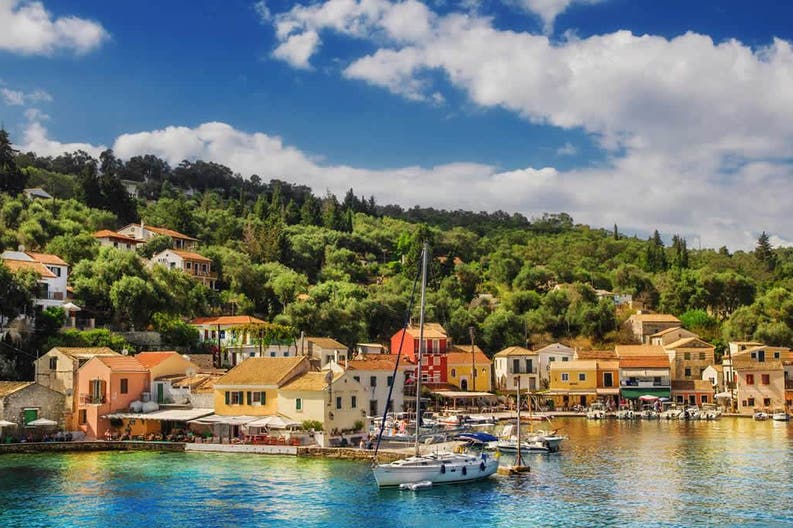 Grecia Paxos Loggos Vista di loggos nell'isola di Paxos in grecia