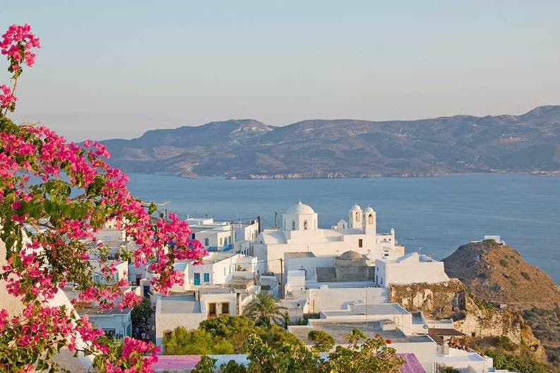 Grecia Milos città Città di Milos in Grecia