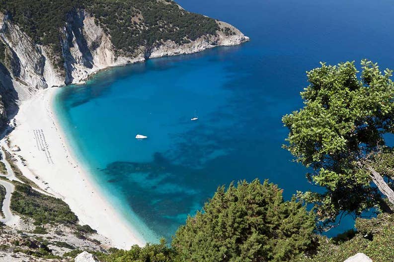Crystal clear sea in Cephalonia in Greece