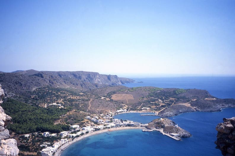 View from above of Kythira in Greece