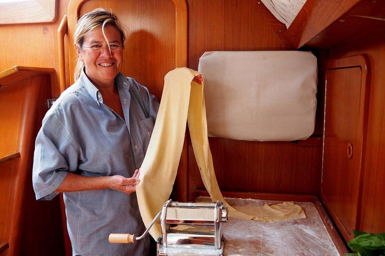 Handmade pasta on Penne Bianche Penne Bianche handmade pasta