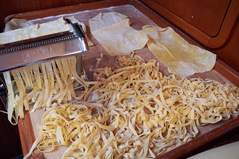 Handmade pasta on Penne Bianche Penne Bianche handmade pasta