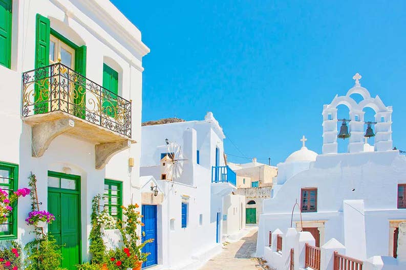 The city of Amorgos at the Small Cyclades in Greece