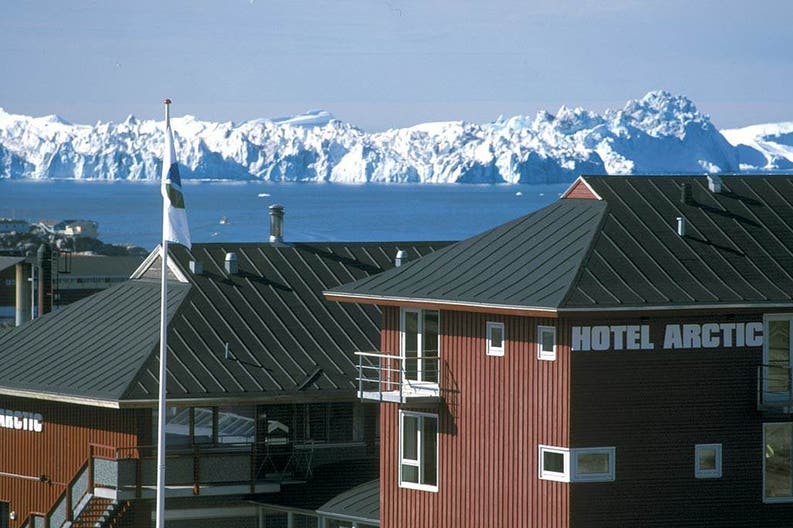 Vista dell'esterno dell'Hotel Arctic in Groenlandia