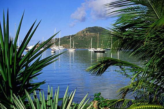 Antigua Falmouth harbour Glimpse of the harbour of Falmouth in Antigua