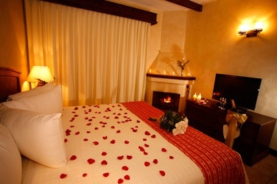 Bedroom of the hotel Soleil La Antigua in Antigua in Guatemala