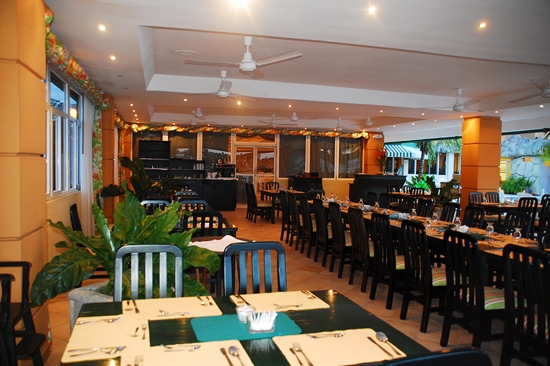Restaurant of Peten Esplendido Hotel in Flores in Guatemala