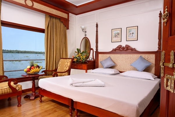 Bedroom in a Houseboat in Allepey in India