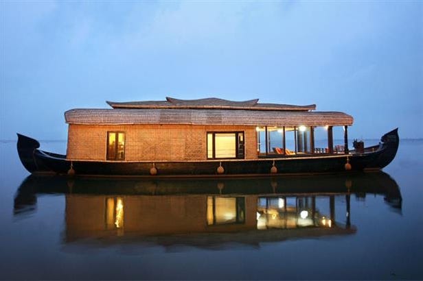 External view of the Houseboat in Allepey in India