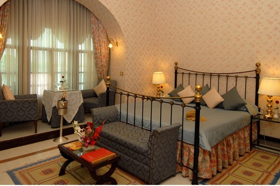 Camera da letto del Gajner Palace a Bikaner in India