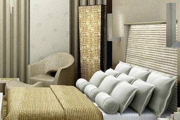 Bedroom of The Hans Hotel in Delhi in India