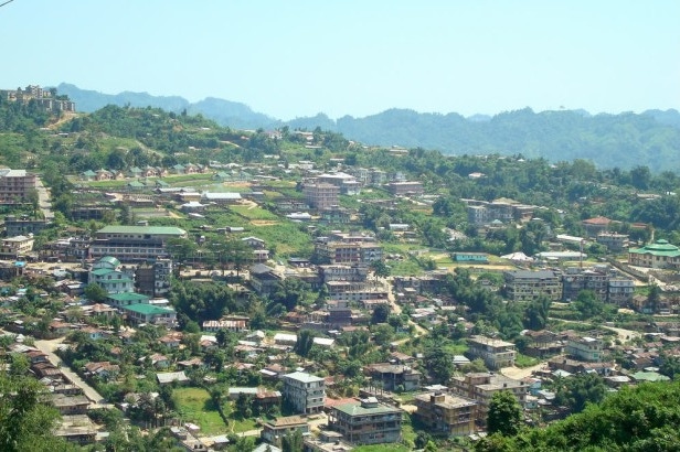 View of the city of Dibrugarh in India