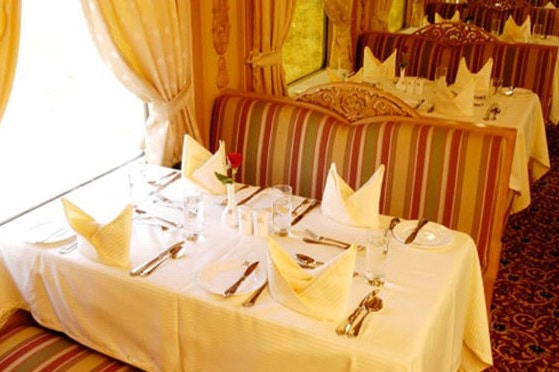 Restaurant on the Deccan Odyssey in India