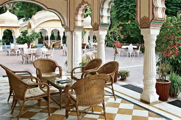 Terrace in Alsisar Haveli in Jaipur in India