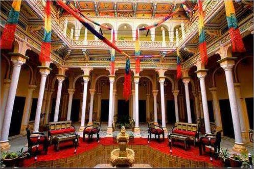 Courtyard of The Grand Haveli and Resort in Nawalgarh in India
