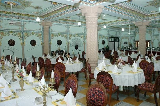 Restaurant of the Jagat Palace in Pushkar in India
