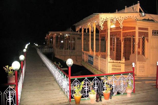 Terrace of a Houseboat Kashmir in Srinagar in India