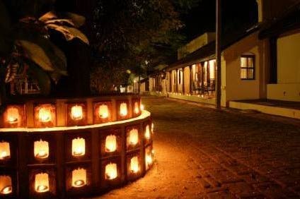 External view of the Indeco Hotel in Swamimalai in India