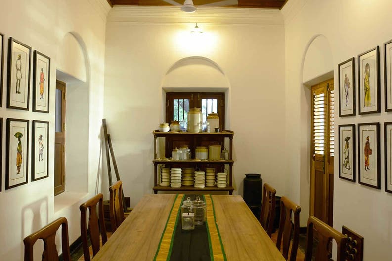 Table of a room of SVATMA in Thanjavur in India